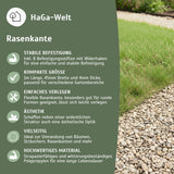 Rasenkante, flexibel rund 1 m x 45 mm – Beeteinfassung für klare Rasenkanten – HaGa-Welt