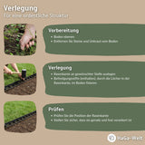 Rasenkante, flexibel 10 m x 40 mm mit 20 Befestigungstiften – Beeteinfassung leicht gemacht – HaGa-Welt