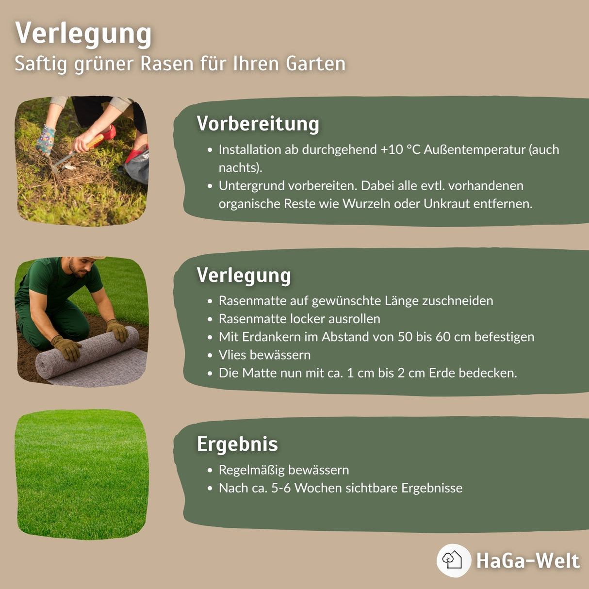 Rasenmatte – schneller Weg zu schönem Rasen – HaGa-Welt