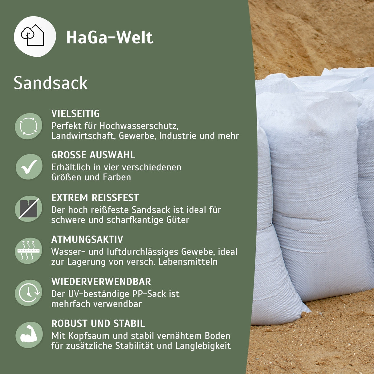 Sandsack – ein Gewebesack für extreme Belastung gemacht – HaGa-Welt