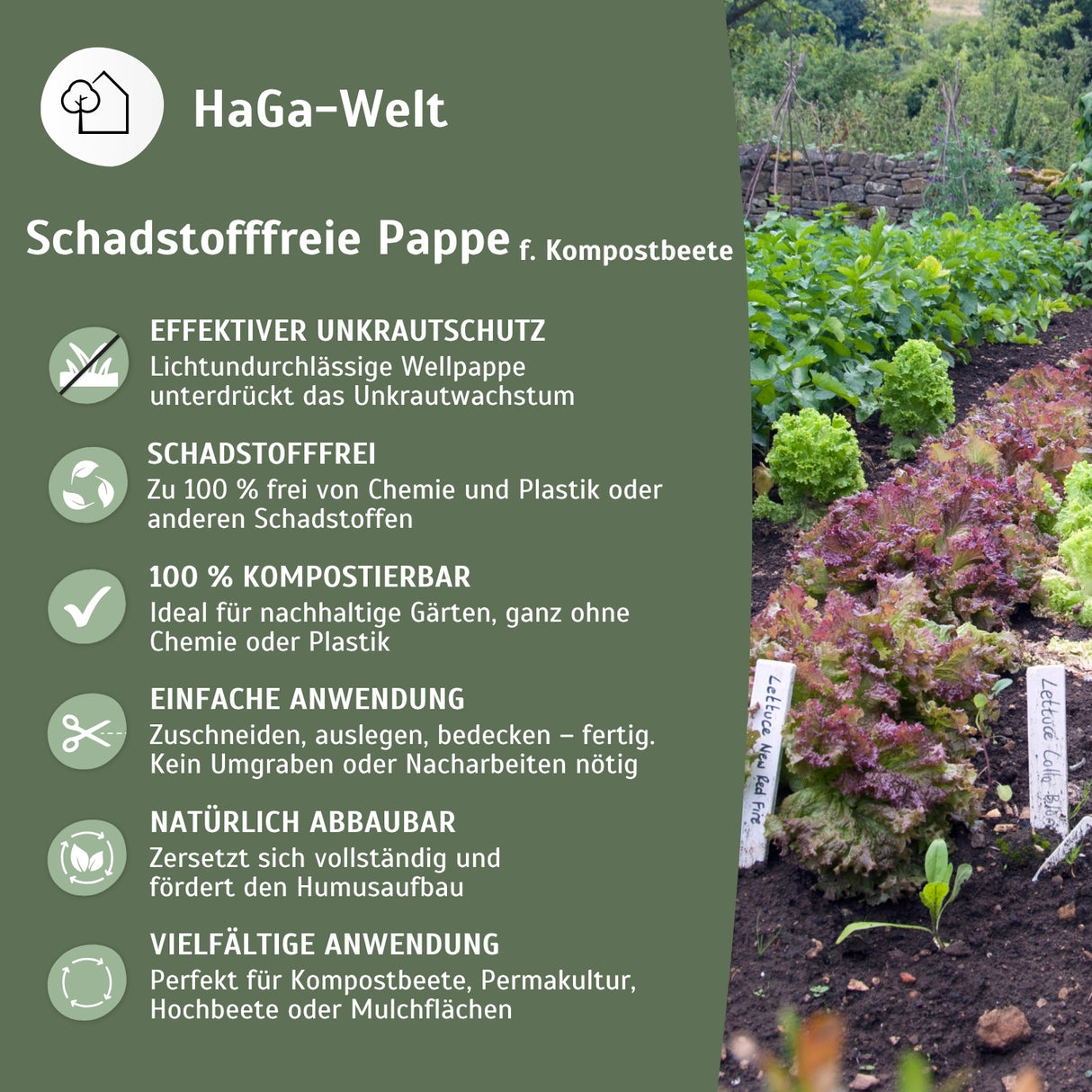 Schadstofffreie Pappe für Kompostbeete – 100 % kompostierbar, kein Unkraut mehr entfernen – HaGa-Welt