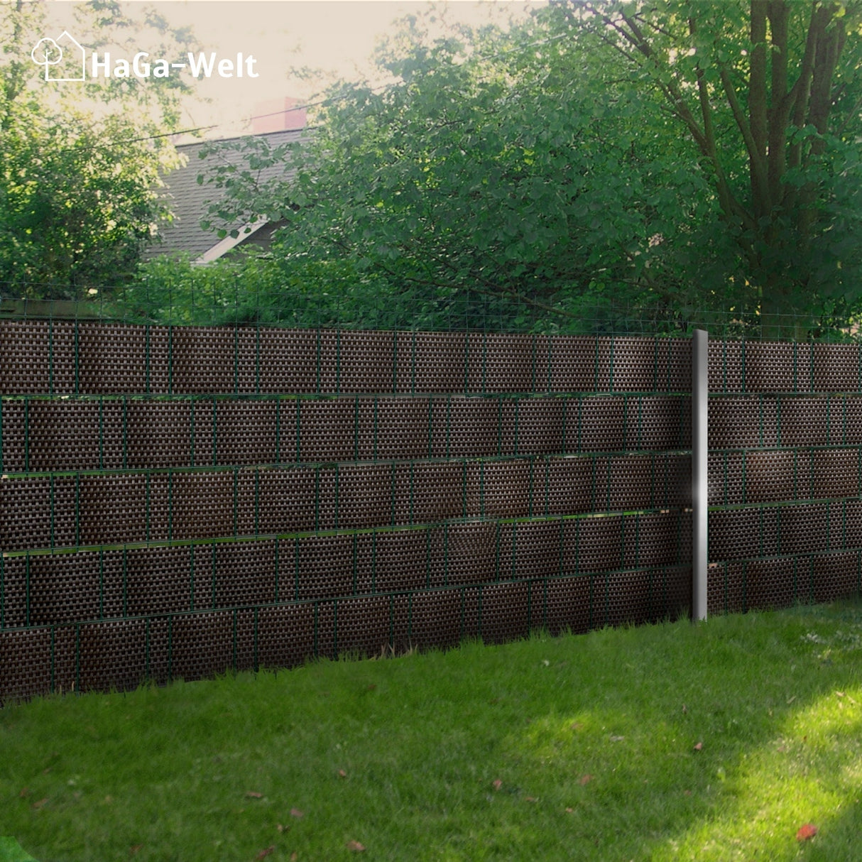 Privacy screen fence panel made of PE rattan