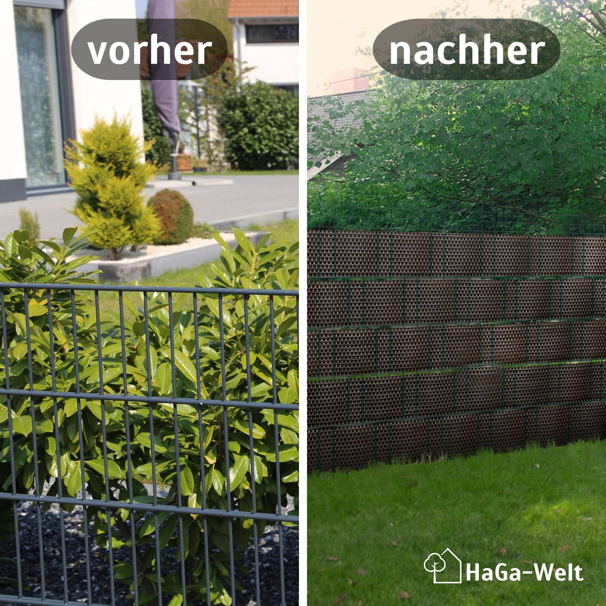 Privacy screen fence panel made of PE rattan