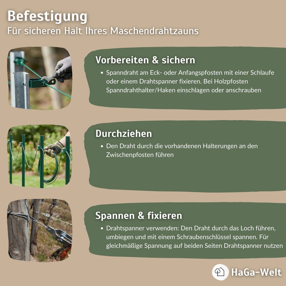 Spanndraht 3mm Gartendraht für Maschendrahtzaun – HaGa-Welt