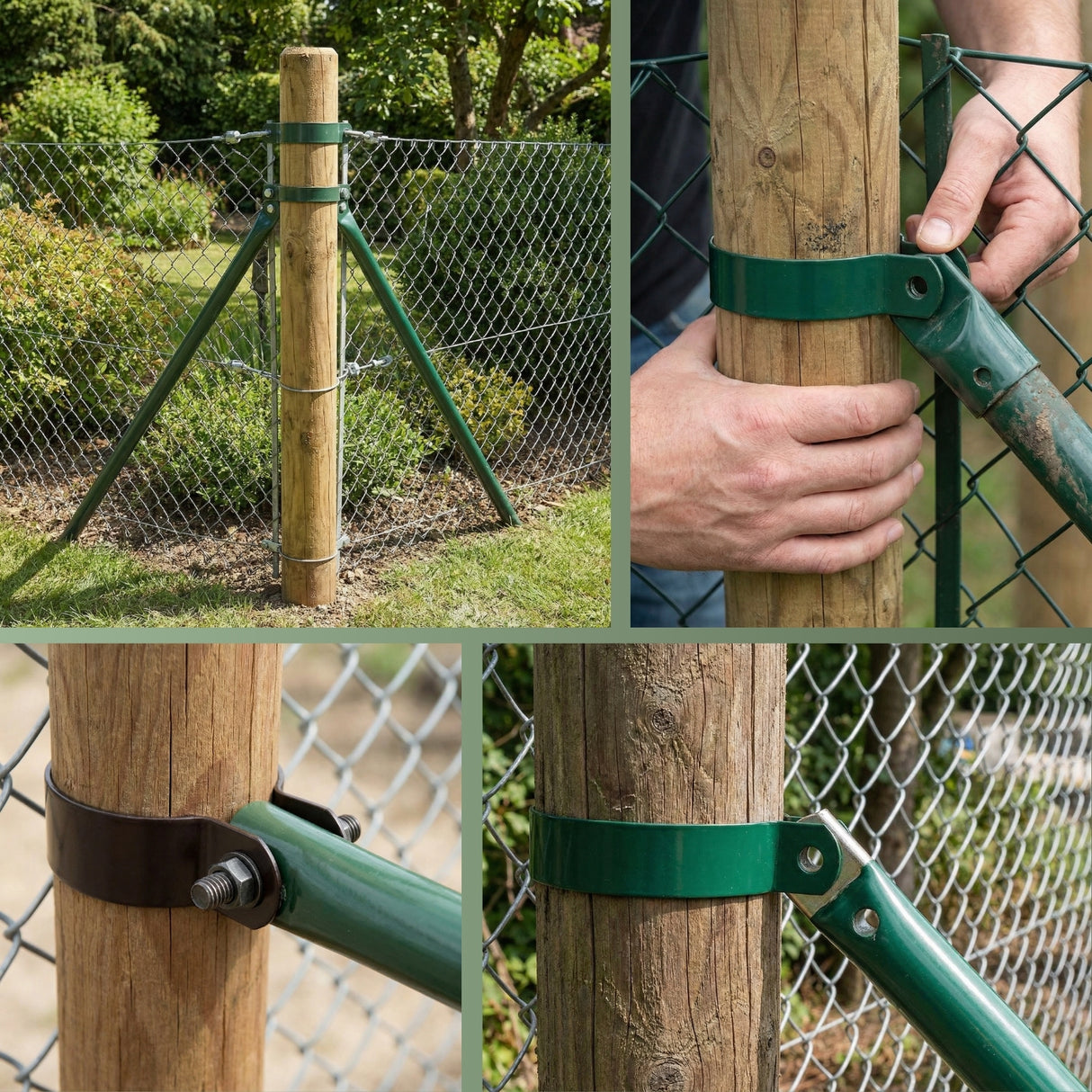 Strebenschelle rund versch. Ø Befestigungsschelle für Zaunbau in braun – HaGa-Welt