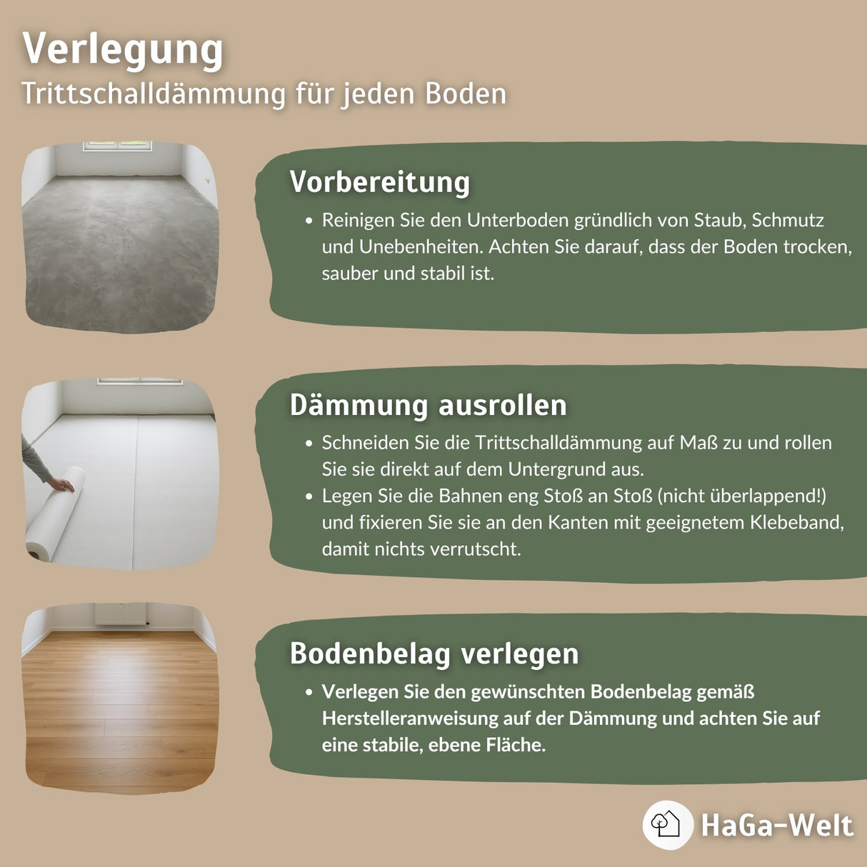 Trittschalldämmung – ideale Dämmung für Fußböden – HaGa-Welt