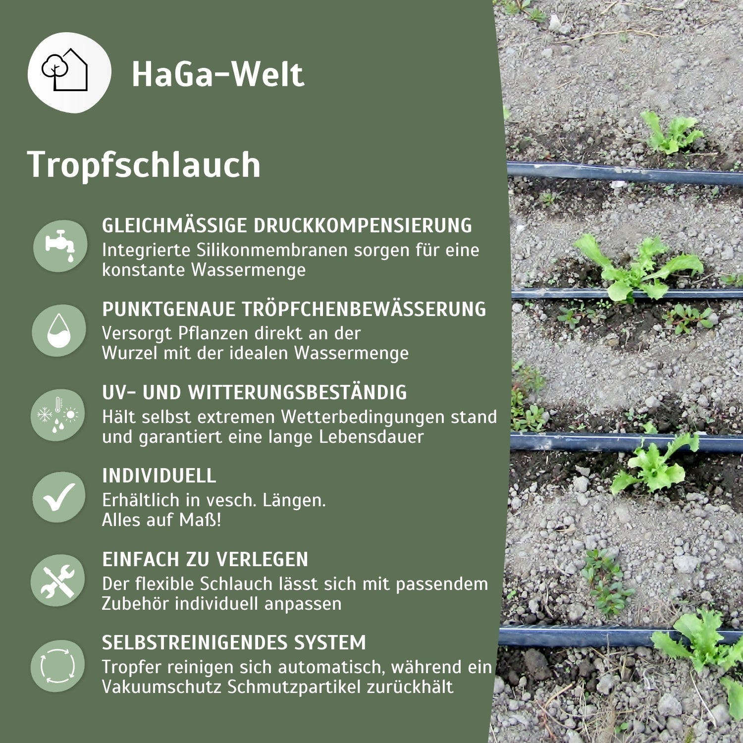 Tropfschlauch mit Druckkompensation