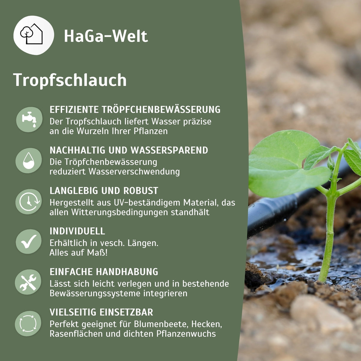 Tropfschlauch ohne Druckkompensation schwarz 16mm – HaGa-Welt