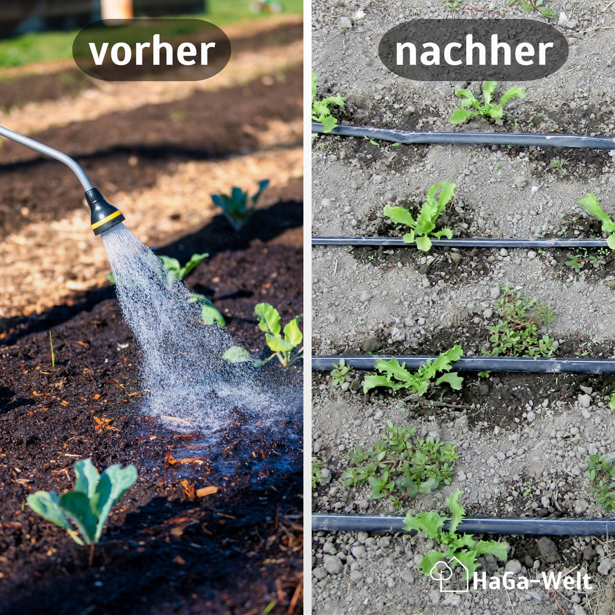 Tropfschlauch 16mm ohne Druckkompensierung Perlschlauch Gartenbewässerung schwarz Meterware – HaGa-Welt
