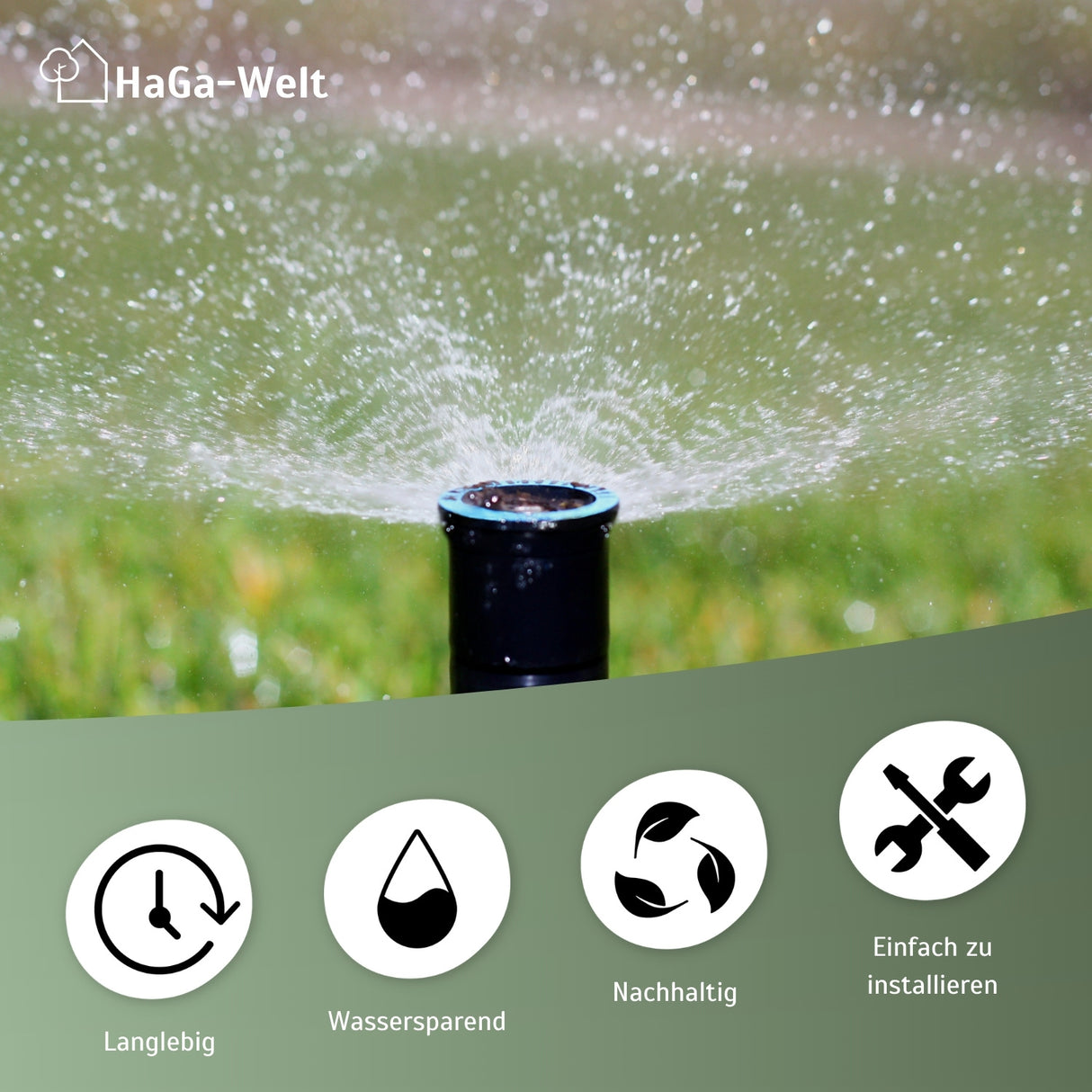 Versenkregner Mini Pro Getrieberegner Rasensprenger Bewässerung für Garten – HaGa-Welt