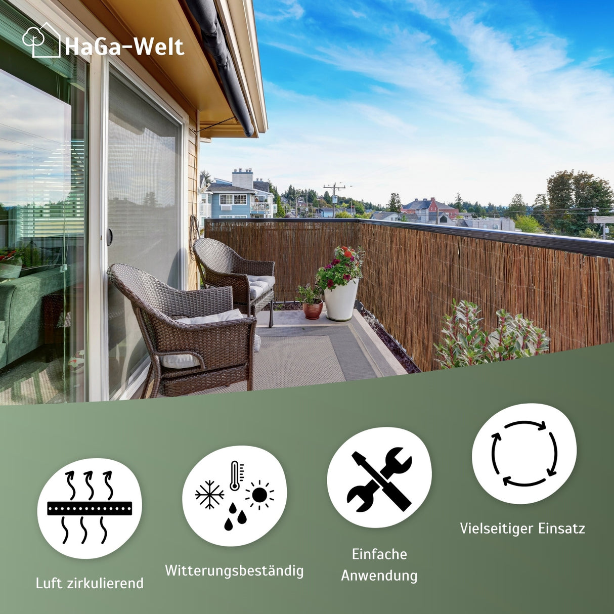 HaGa® Weidenmatte - Sichtschutzmatte - Naturprodukt - Hochwertiger Weiden Sichtschutz Zaun – HaGa-Welt