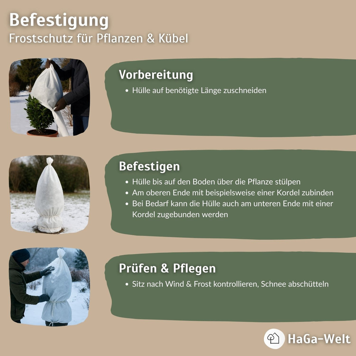 Winterschutzhülle Frostschutzhülle Schutzhülle Frostschutzvlies HaGa® 40g/m² – HaGa-Welt