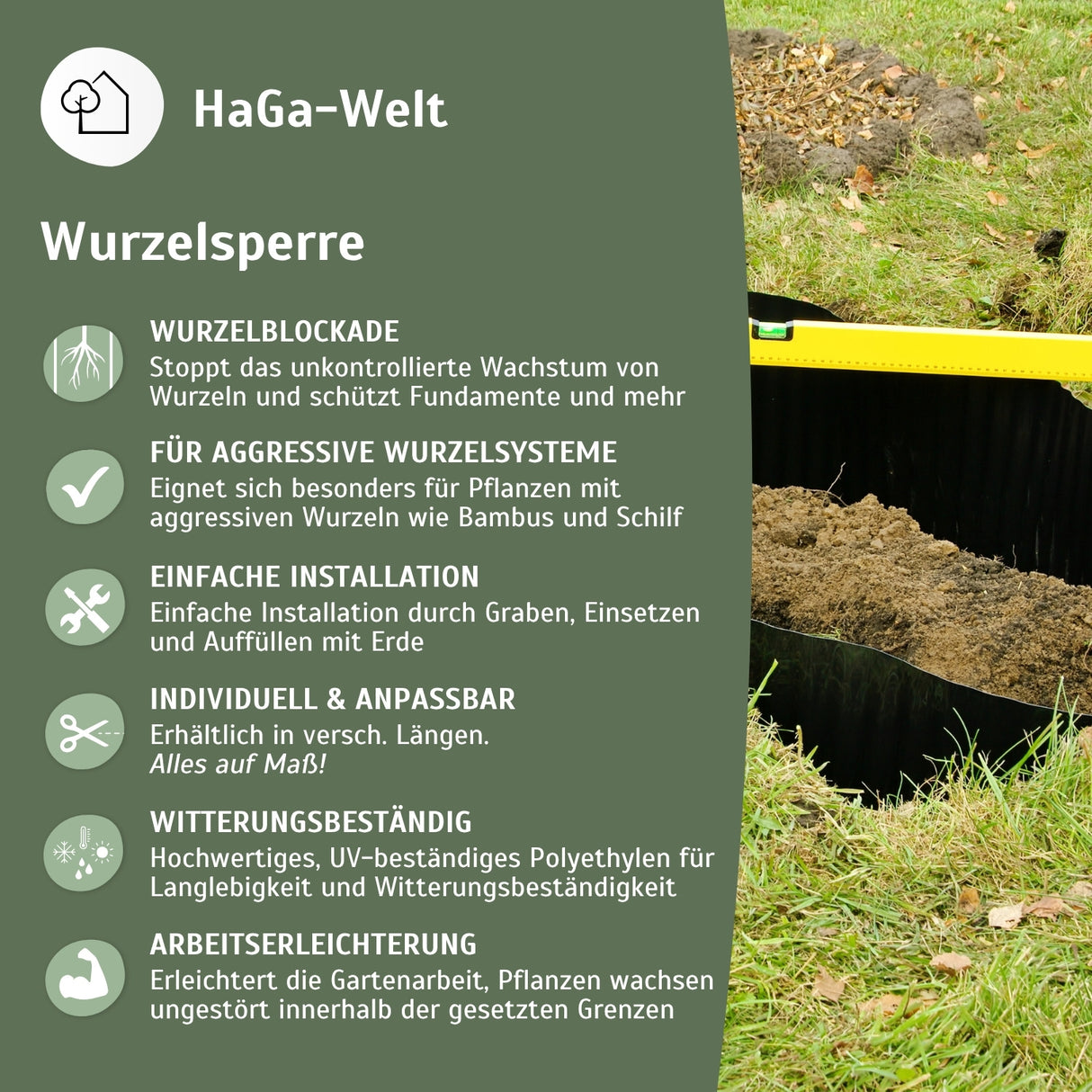 Wurzelsperre – Perfekte Rhizomsperre bei unkontrolliertem Wurzelwachstum – HaGa-Welt