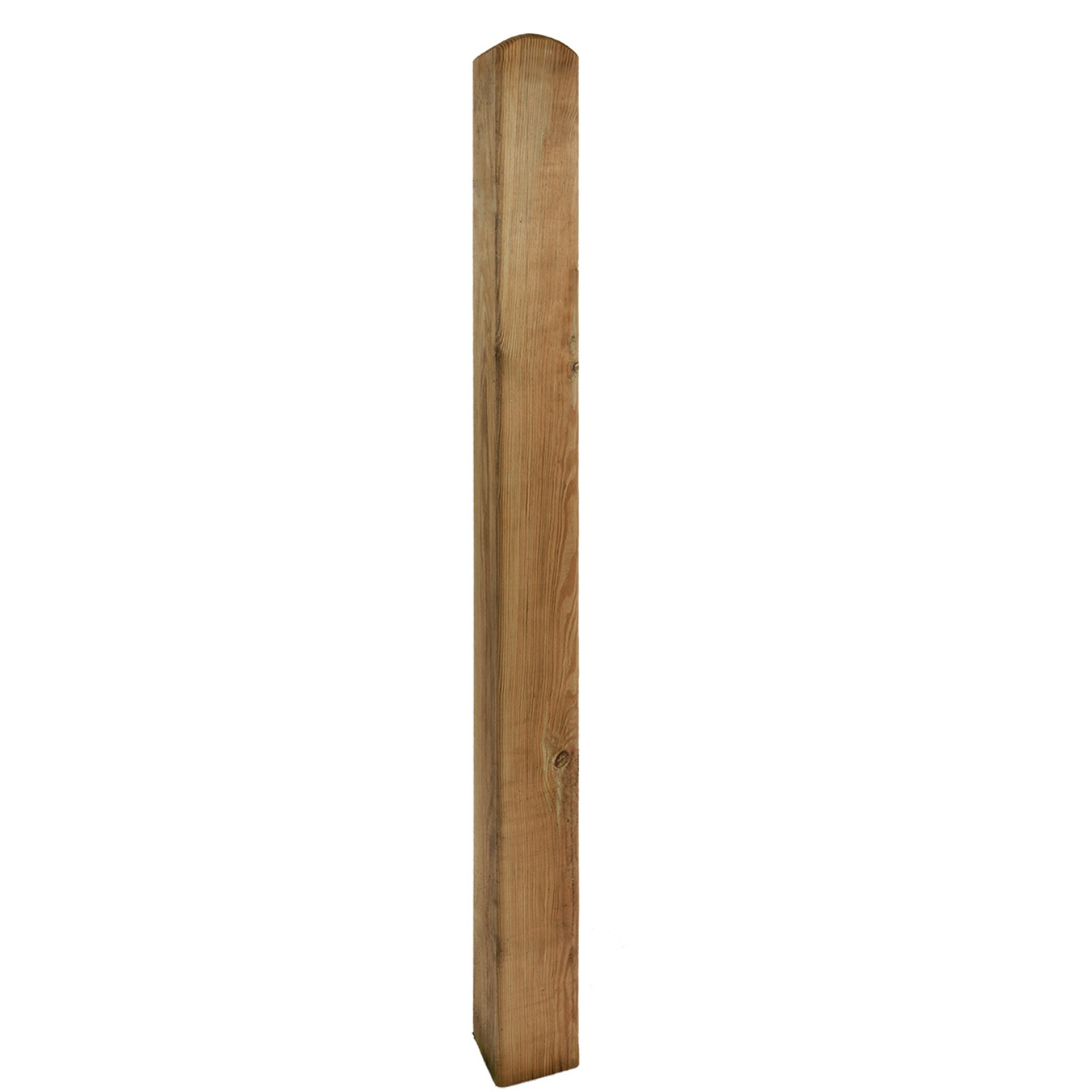 Holzpfosten 9cm x 9cm x 90cm mit Rundkopf KDI-grün Kantholz