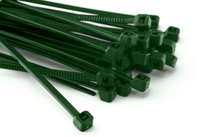 100 Stück Kabelbinder 200mmx3,6mm für Schattiernetz Zaunblende Zaun in grün